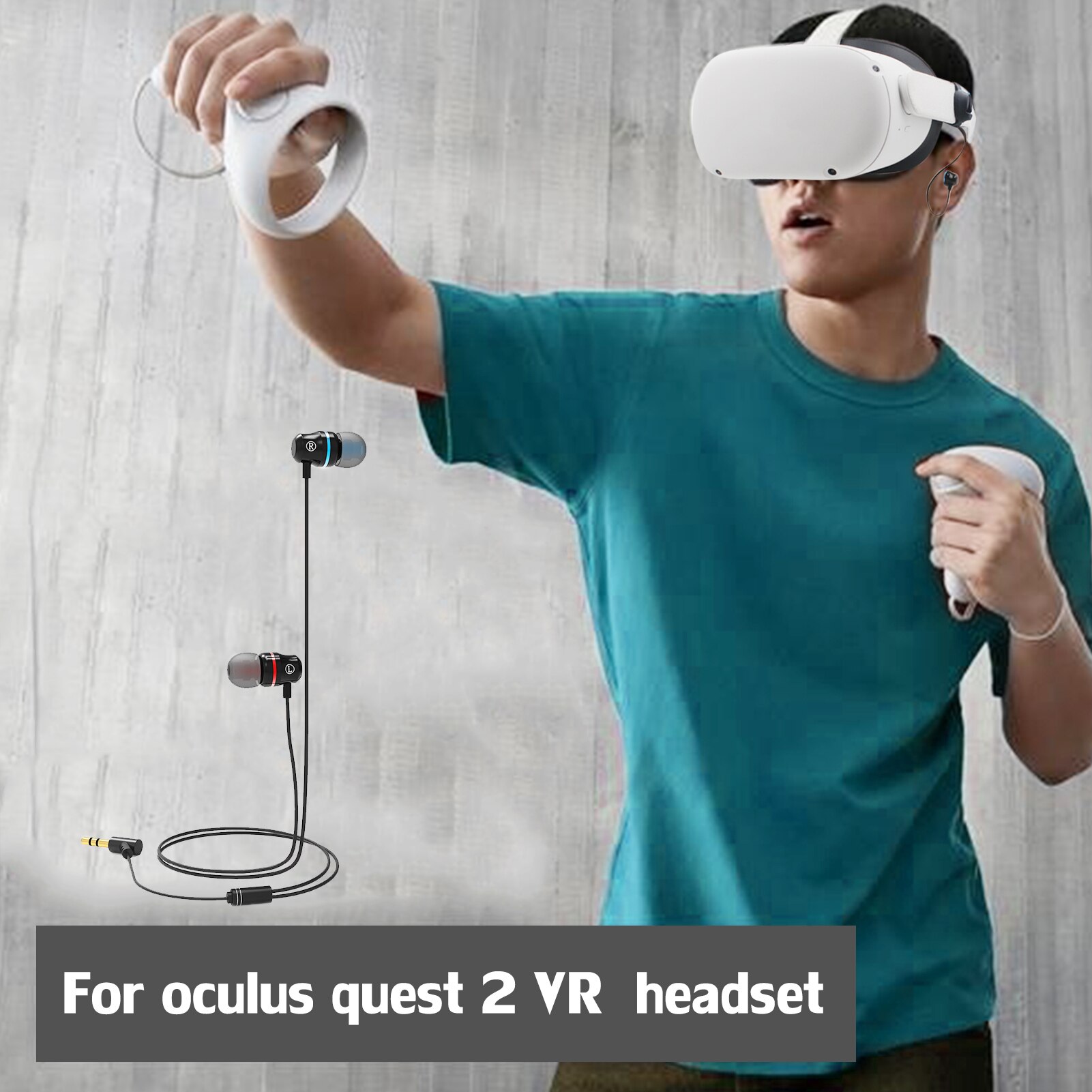 VR Accessories Gaming Headsets For Oculus Quest 2 VR Headset Deep Bass Wire Earphone Headphone In-ear Earbuds For Oculus Quest 2