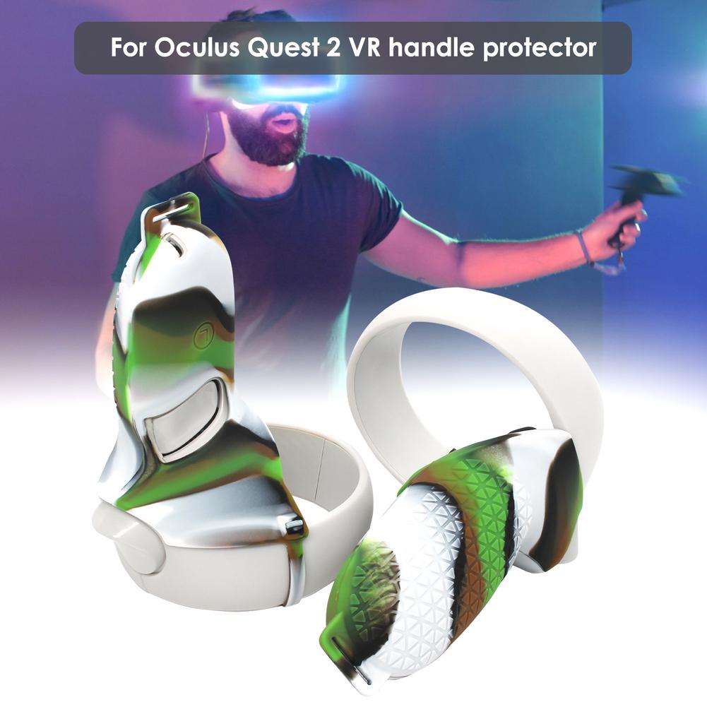 Cubierta protectora para Oculus Quest 2 VR, cubierta de silicona para controlador táctil, agarre para Oculus Quest 2 VR, accesorios