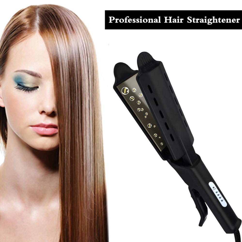 Hair Straightener Four-gear temperature adjustment Ceramic Tourmaline Ionic Flat Iron Hair Straightener For Women Widen panel