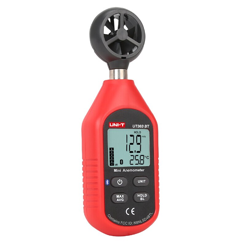 Uni-t  ut363 ut363 btbluetooth anemometer temperatur tester håndholdt mini digital anemometer udendørs vindmåler: Ut363bt