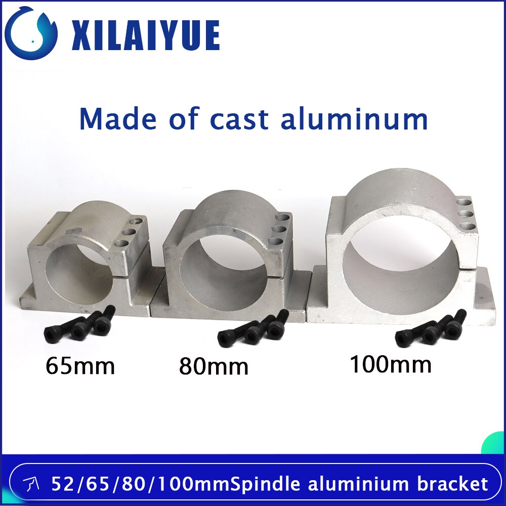 Motor de husillo de 52mm, 65mm, 80mm y 100mm de diámetro, soporte de aluminio fundido para fresadora de grabado CNC
