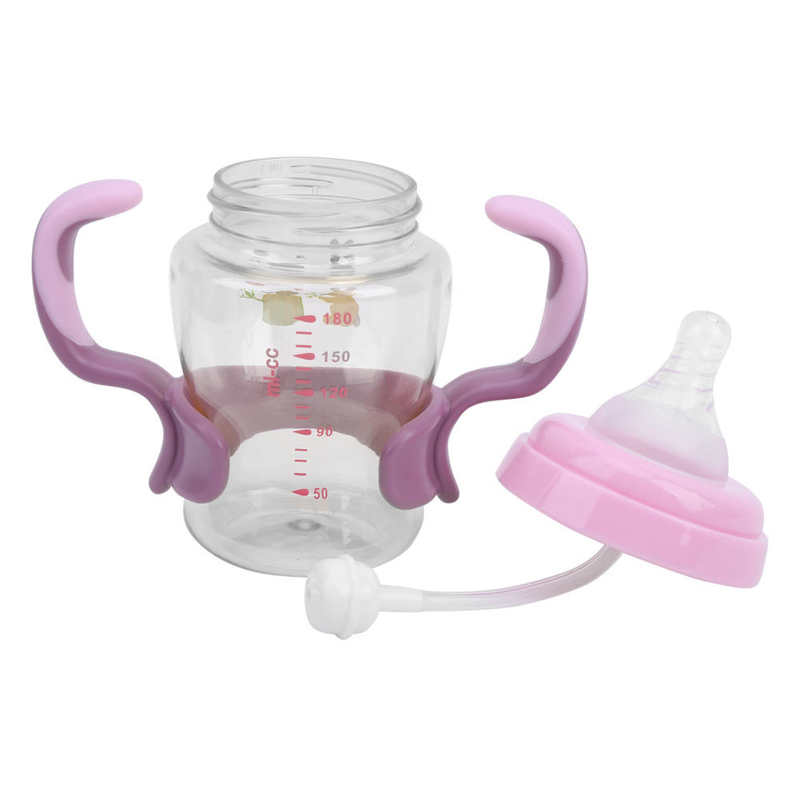 180ML Baby Milk Bottle Infant Feeder Portable Cute Baby Milk Bottle Wide Neck Anti-Impact Infant Feeding Bottle