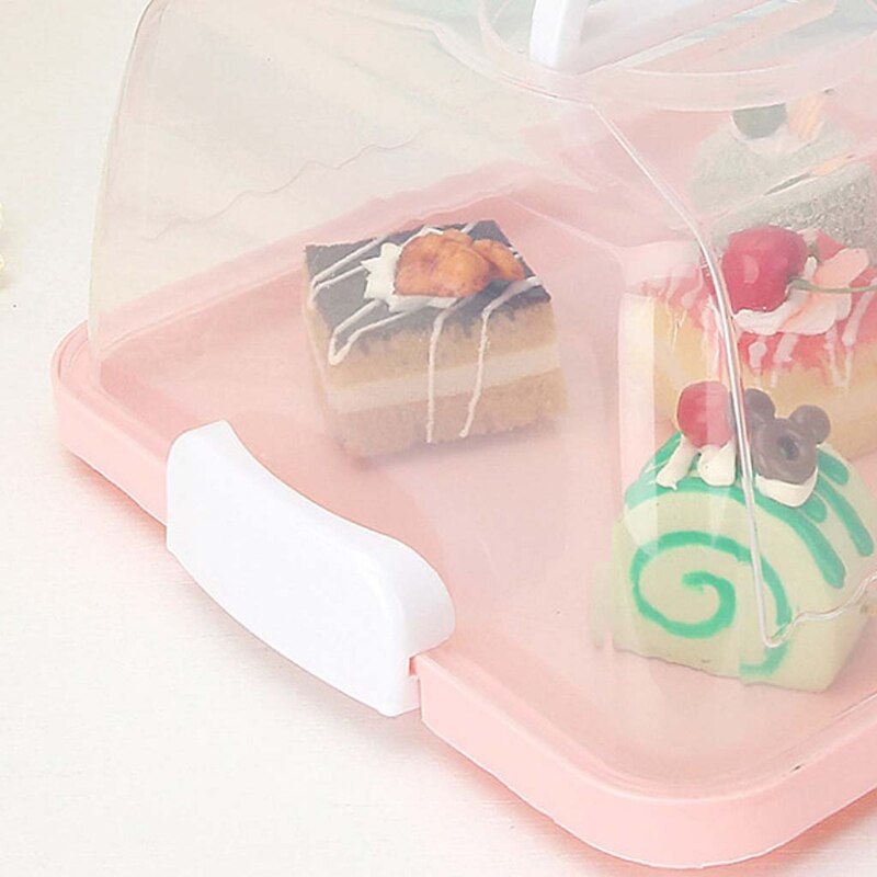 Draagbare Plastic Vierkante Taartdoos Cupcake Dessert Container Case Handheld Carrier Bruiloft Verjaardag Keuken Benodigdheden