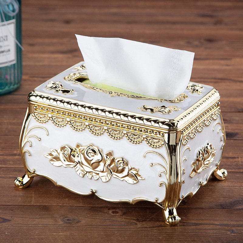 Europese Stijl Acryl Tissue Box Luxe Ktv Hotel Tissue Doos Tissue Rek Bureau Accessoires Home Office Bar Desktop Tissue