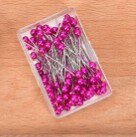 100 stk synåle glashoved perle symaskine nåleholder hovedstifter: Rosenrød