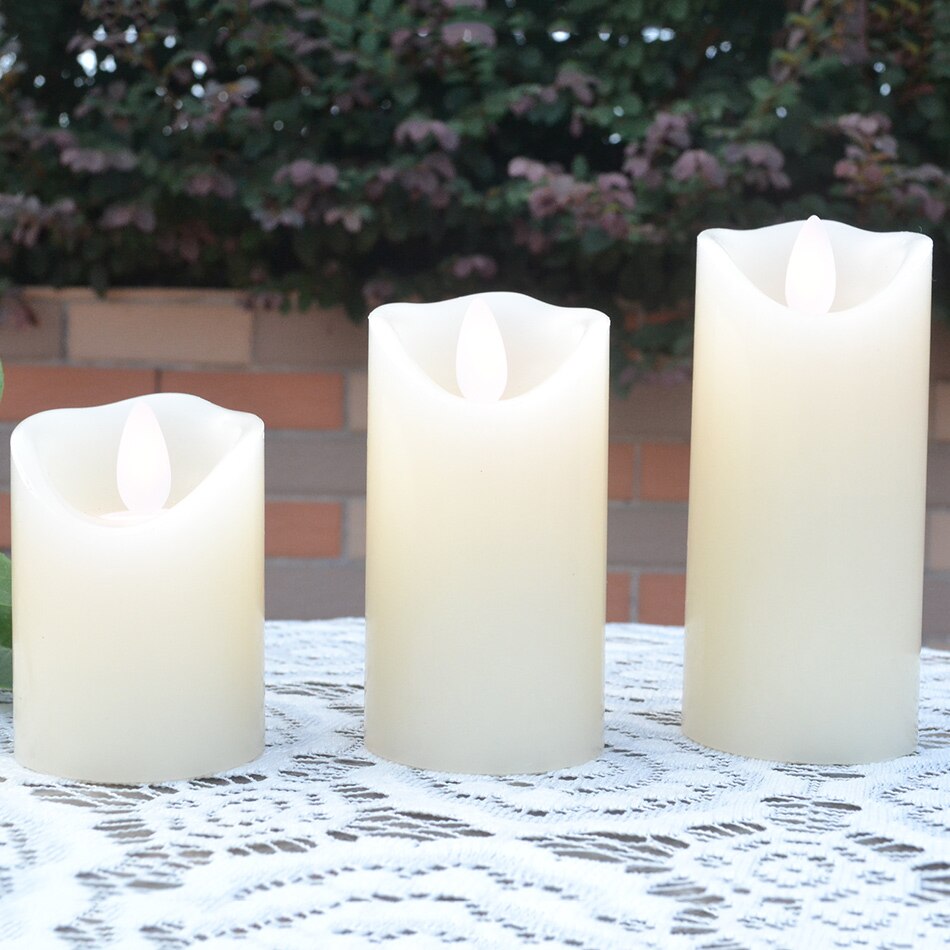 electrical battery operated paraffin wax led candle with swing light for wedding birthday party decoration 6 size option