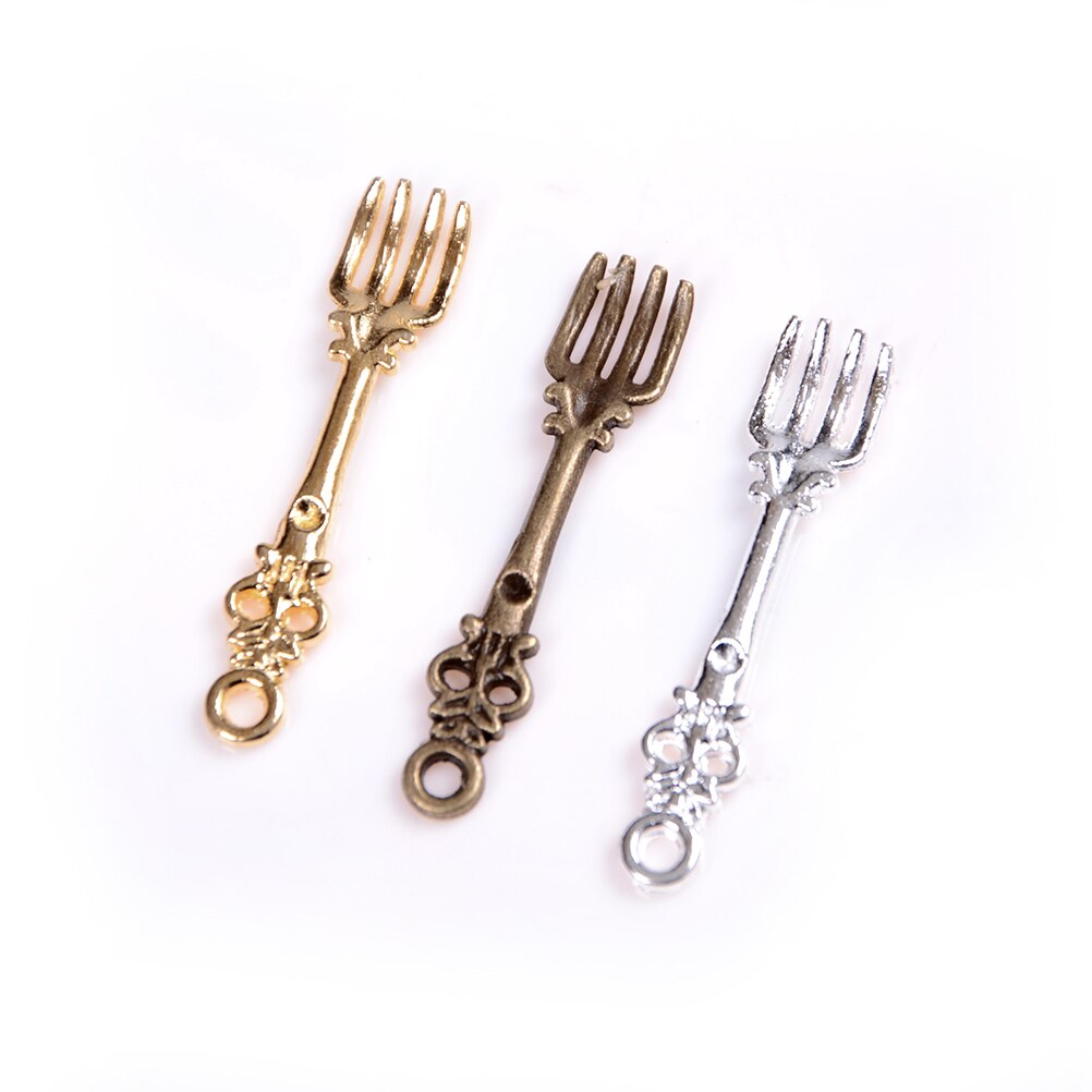 10pcs 1/12 Scale Dollhouse Tableware Kitchen Dining&Bar Fancy Silverware Small Coffee Spoon & Fork for Sweet Snacks Kitchen toys