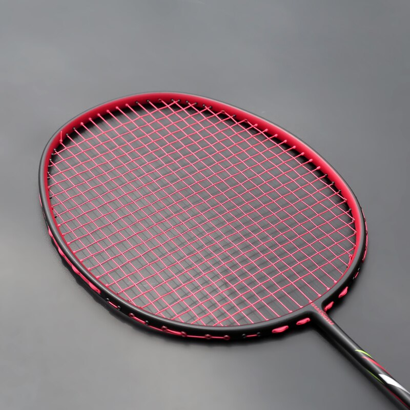 Lightest 10U 52G 100% Carbon Fiber Badminton Rackets Strung Racquet Max Tension 30LBS G4 Trainning Racket With Bags: Red