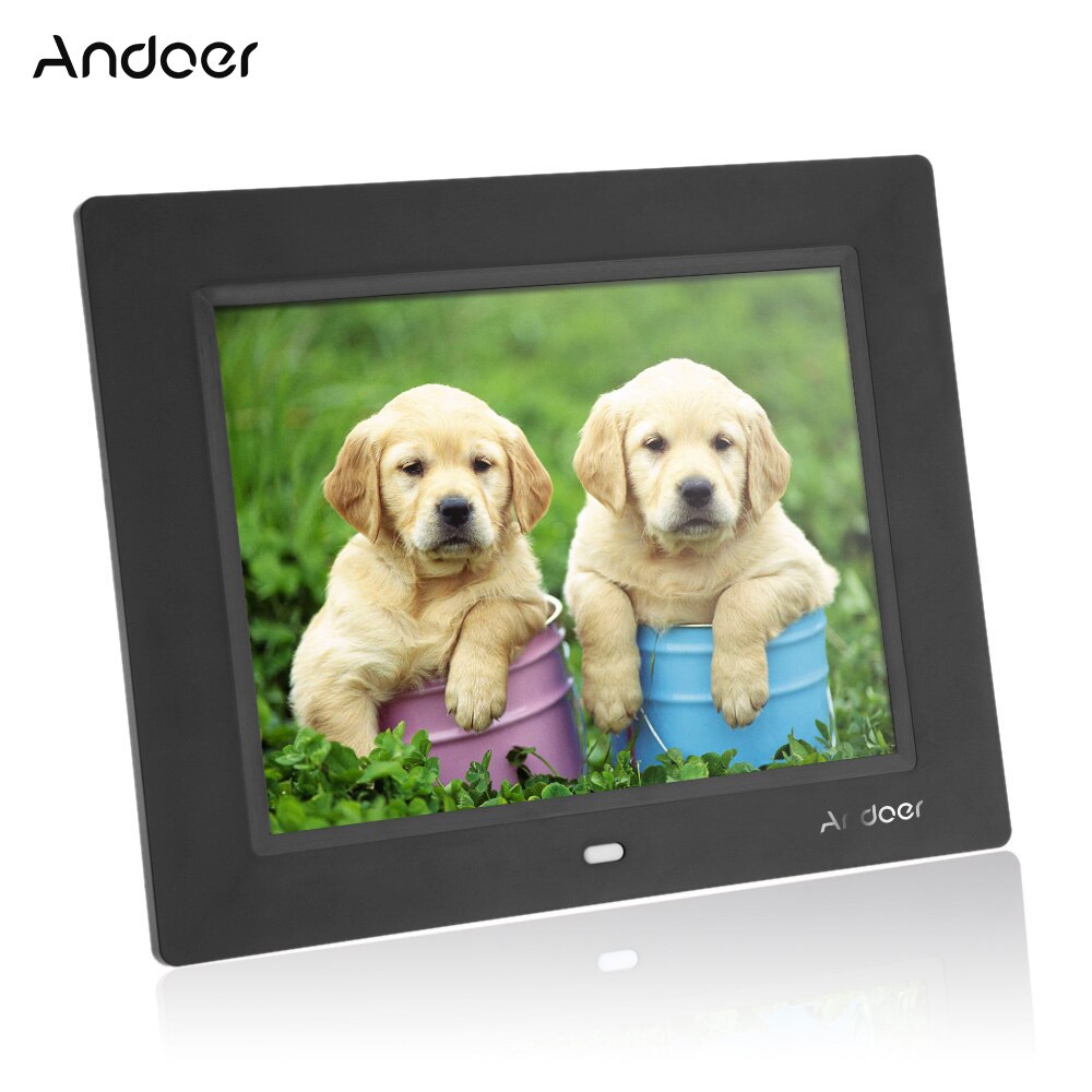 Andoer 8 ''Ultradünne HD TFT-LCD Digitale Foto Rahmen Wecker MP3 MP4 Film Player digital Photo Album mit Fernbedienung desktop