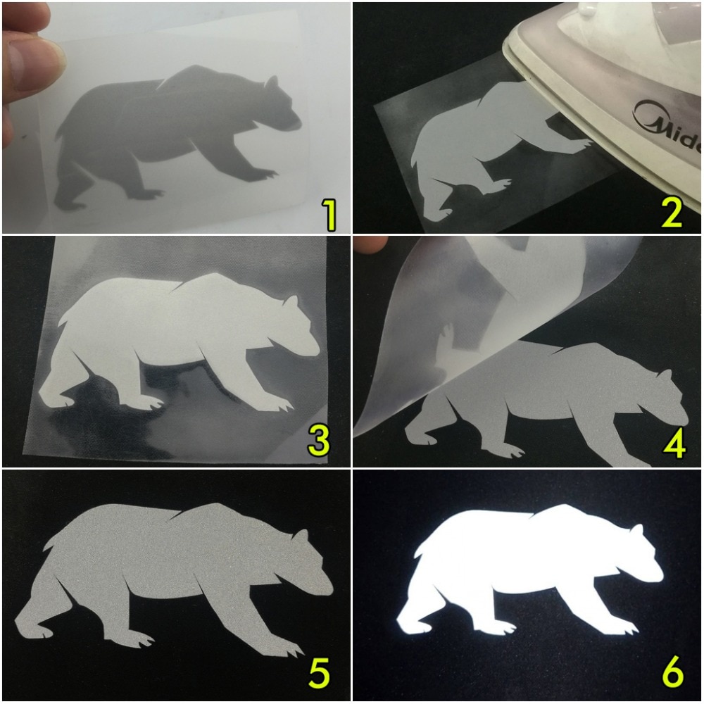 Silber Reflektierende Aufkleber Eisen auf Vinyl Blatt Für Kleidung Stoff Band Wärme Transfer Vinyl Film DIY