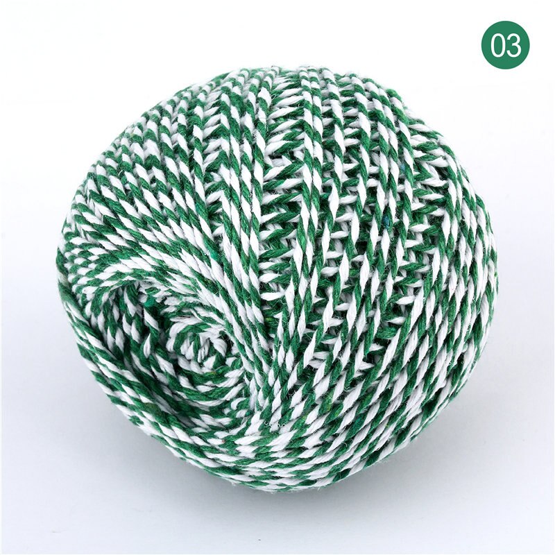 100m 1.5mm-2mm Dubbele Kleuren Katoen Touw DIY Handgemaakte Ambachten Weave Cords Accessoires Mason Jar Decors Wikkelen Tag Koord: color 03