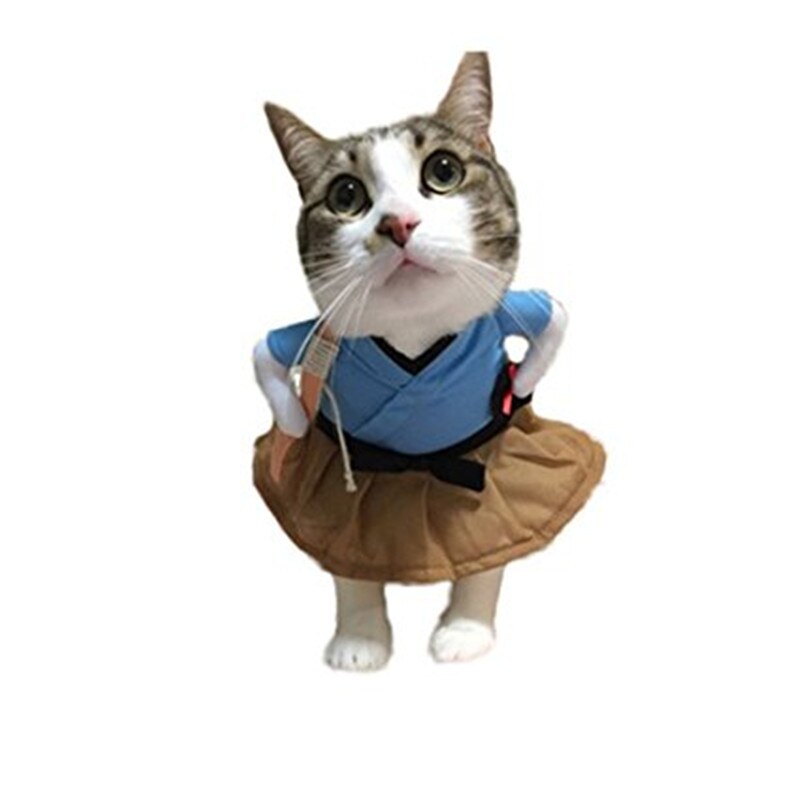 Funny Cat Costume Uniform Suit Cat Clothes Costume Puppy Clothes Dressing Up Suit Party Clothing For Cat Cosplay Clothes