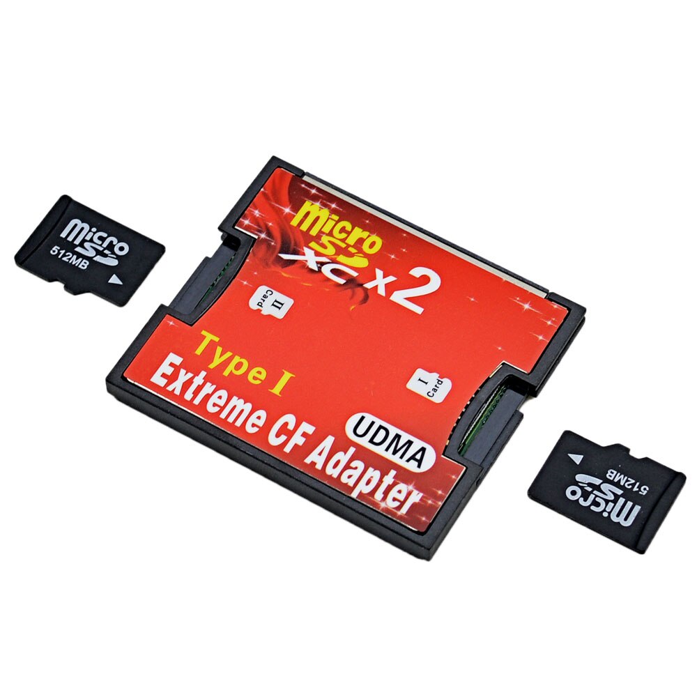 Original High Speed Dual Micro SD SDHC SDXC TF to CF Adapter MicroSD to Compact Flash Type I Card Converter with Retail Package