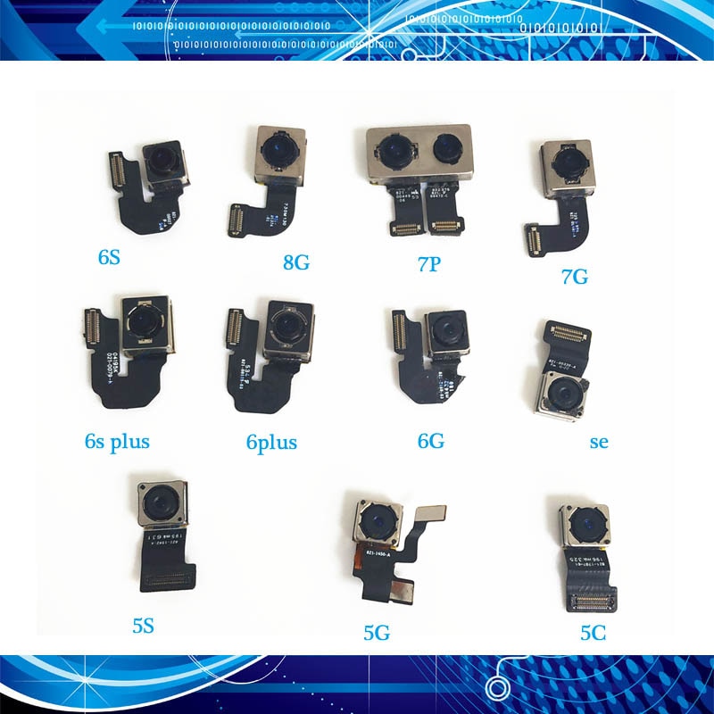 Original 100% Back Camera Rear Main Lens For iphone 5 SE 5C 6 6Plus 6S 6S Plus 7 7Plus 8 8Plus Flex Cable Ribbon Rear Camera