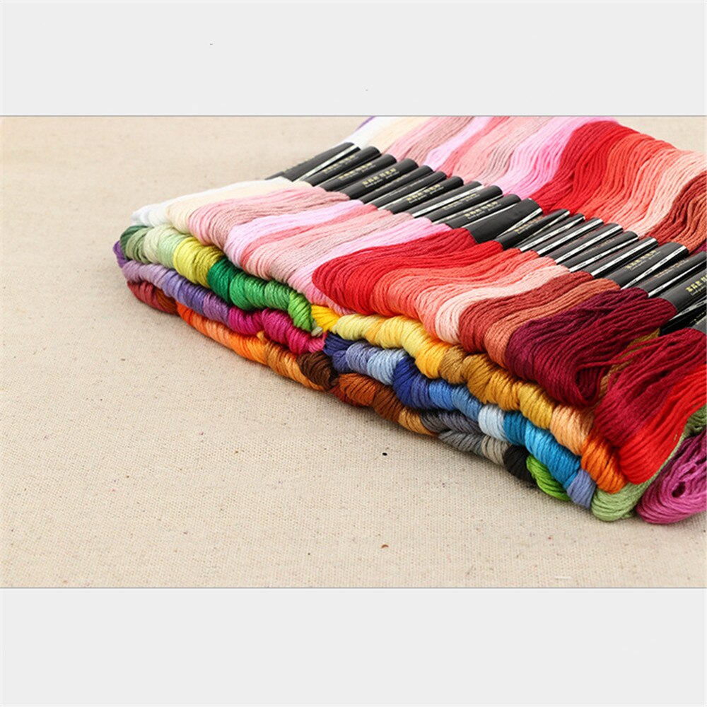 50pcs Random Color embroidery DIY Silk Line Branch Threads Similar Dmc Thread Floss Skein Cross Stitch Thread