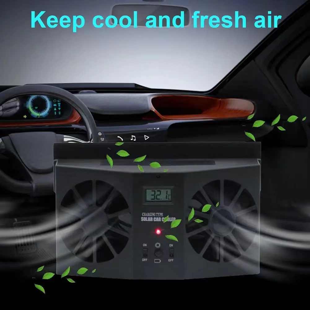 12V Auto Lüftungs Ventilator Solar- Sonne Energie Fenster Auto Ventilator Kühler Luftkühler Entlüftung gummi ohne Batterie
