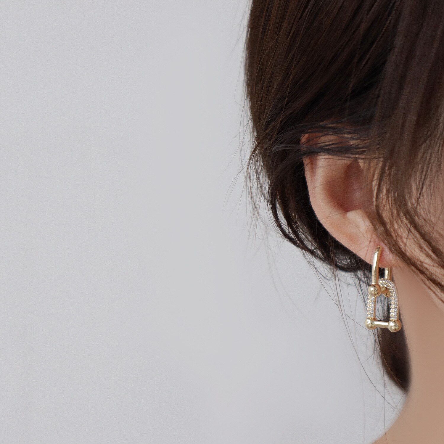 S925 zarte ohrstecker aus sterlingsilber mit zirkonia Ich bin schlichten geometrischen stil für damen; 14k ohrringe aus echtem Gold