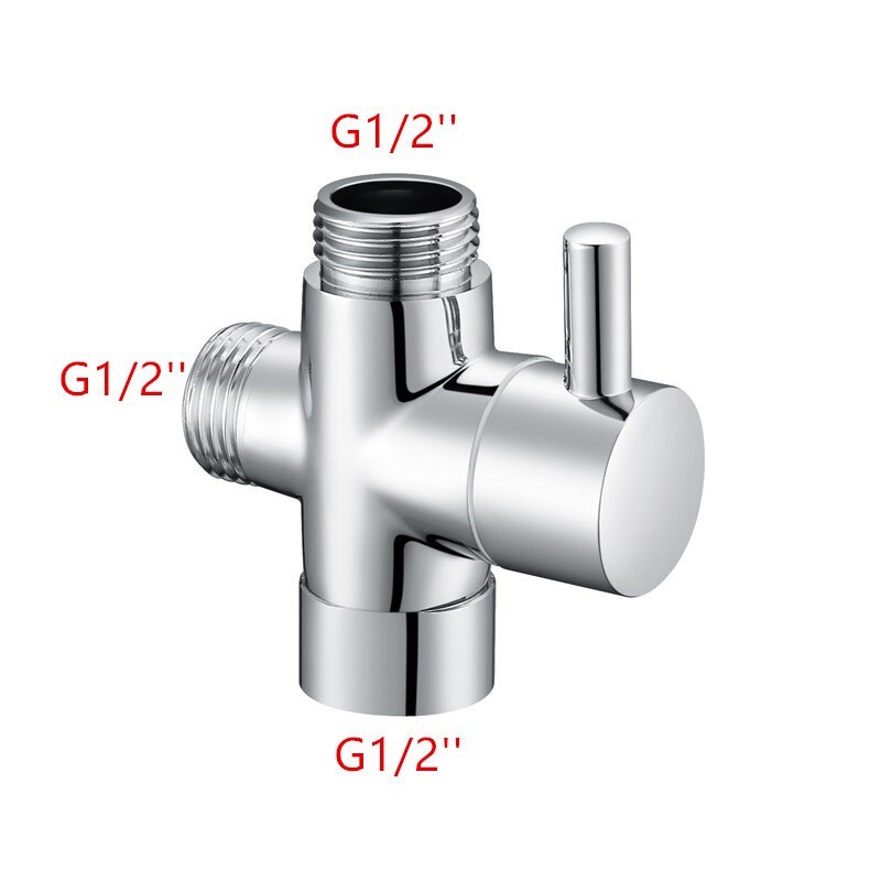 Smesiteli 100% Messing G1/2 T-Adapter Met Afsluiter, 3 manier Diverter Tee Connector, Chroom Badkamer Accessoire