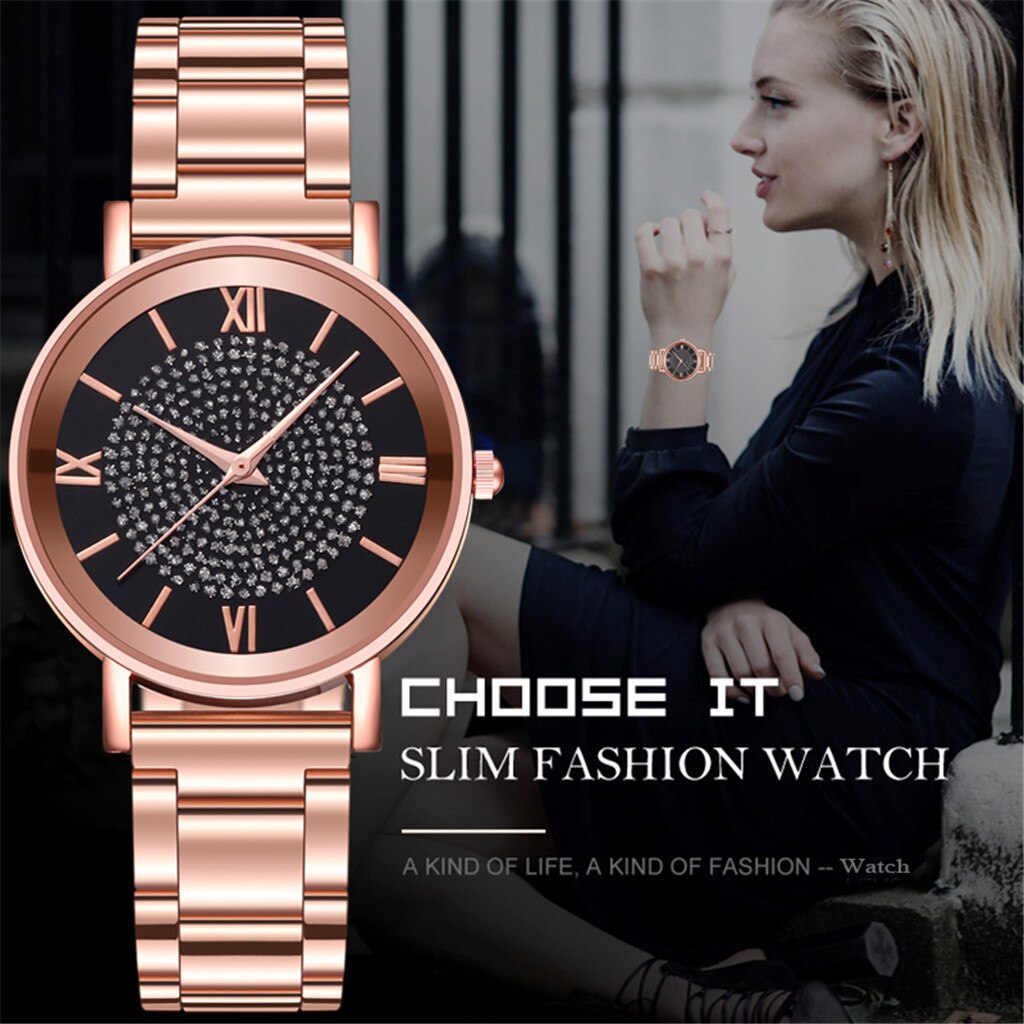 Vrouwen Horloges Luxe Strass Rose Gold Dames Noble Horloges Magnetische Vrouwen Armband Horloge Voor Vrouwelijke