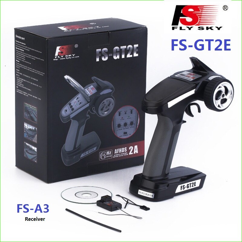 Flysky FS-GT2E Afhds 2A 2.4G 2CH Radio System Zender Met FS-A3 Ontvanger Voor Rc Auto Boot Speelgoed Met Retail doos