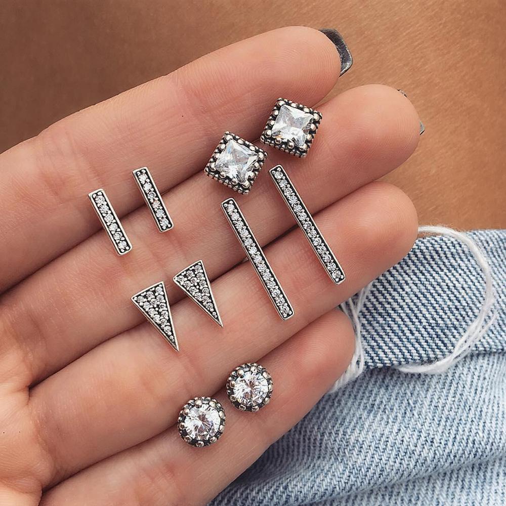 Böhmen Geometrische Kleine Stud Ohrringe Set Für Frauen Shell Blume Stern Hand Charme Ohrringe Mädchen Trendy Schmuck: EA063-10