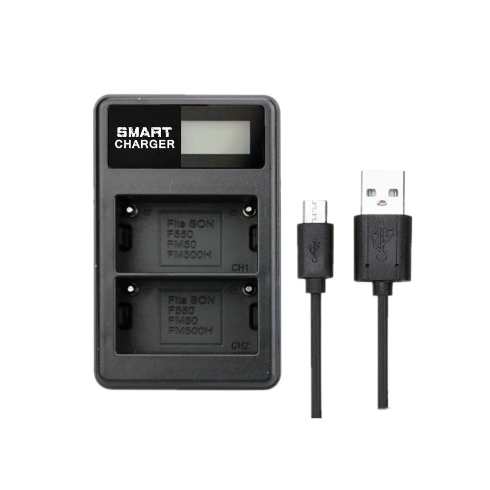 NP-F550 Np F550 Np FM50 NP-FM50 NP-FM500H Np FM500H Lcd Dual Battery Charger