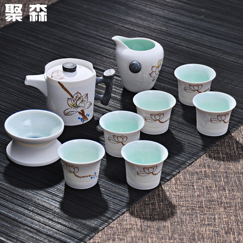 Gongfu Tea Set Chinese Teapot Teacups Gaiwan Ceramic Coffee Tea Service,Drinkware Coffee & Tea Sets china tea set B021