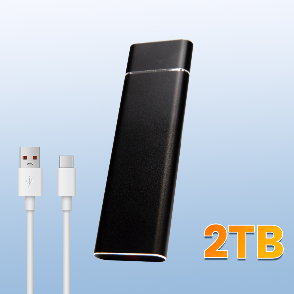 Ekstern ssd 2tb/4tb med ultrastor kapacitet, bærbar harddisk type-c, usb 3.2, højhastighedsoverførsel til stationær mac: Sort