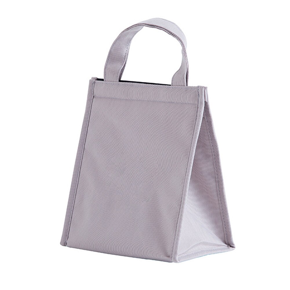 Simple style insulated lunch bag, insulated picnic aluminum foil waterproof lunch bag food preservation storage bag: Grey S