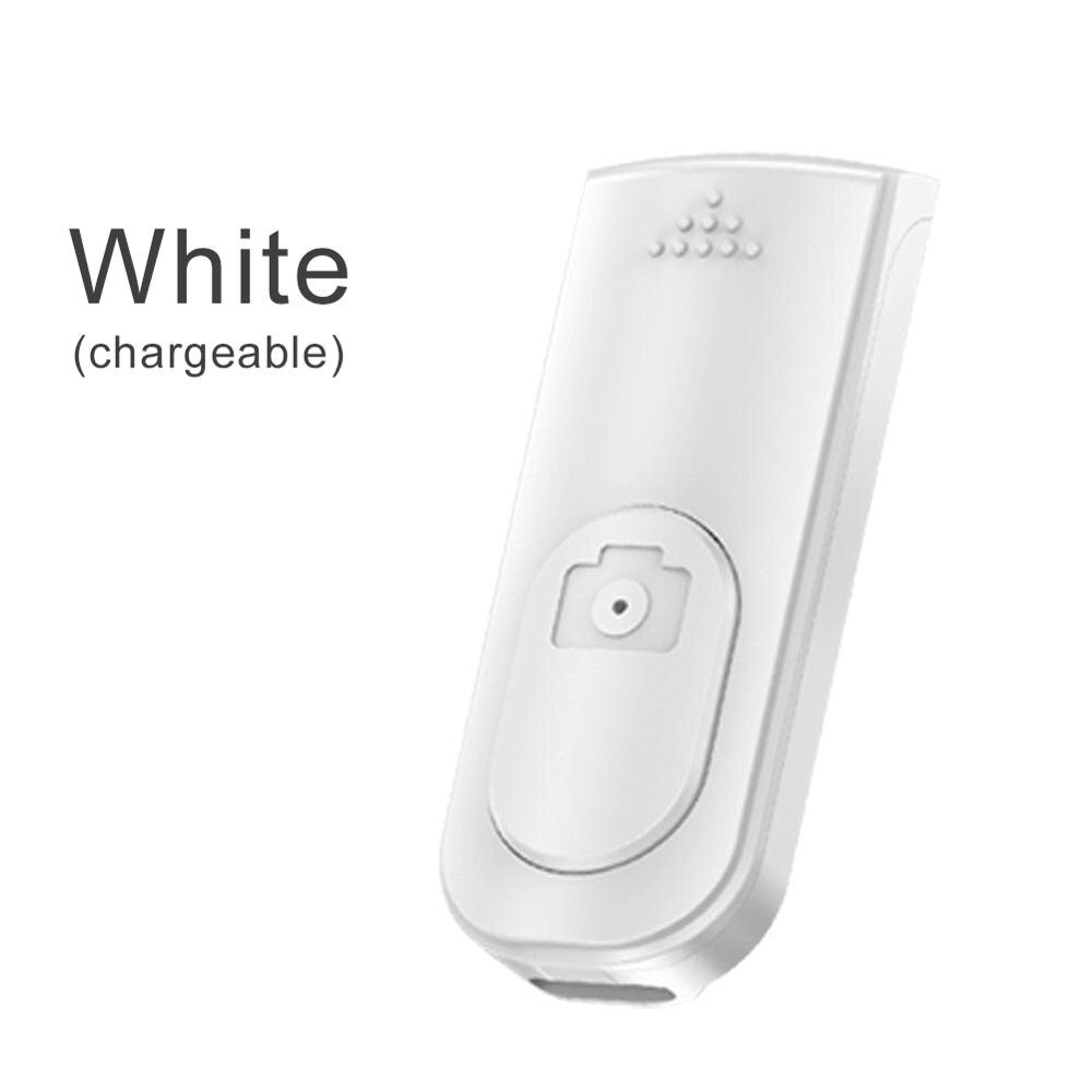 Télécommande sans fil Bluetooth, bouton de retardateur, contrôleur Rechargeable, bâton de caméra, obturateur, libération de Selfie pour ios et Android: WHITE