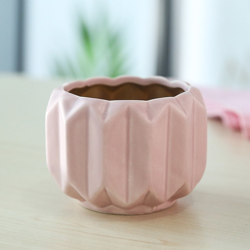 Thuis keramische bloempot decoratie bureaublad driedelig pak vetplanten bloempot kleine bloempot keramische vaas potten: A