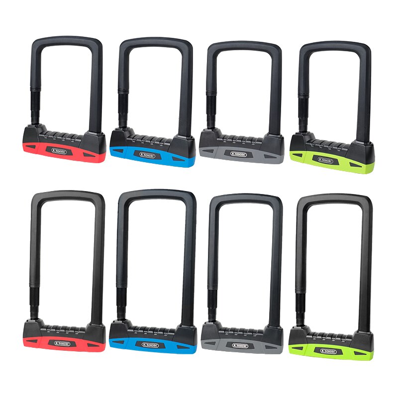 Etook Bicycle U-Lock W/ Mount Bracket Motorcycle E-Bike U-shaped Lock Safety Device Cut Resistant S L Multi Colors