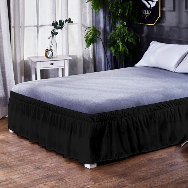 6 tailles côtés enveloppent autour élastique solide couleur lit jupe goutte poussière ébouriffé réglable luxueux literie décoration de la maison