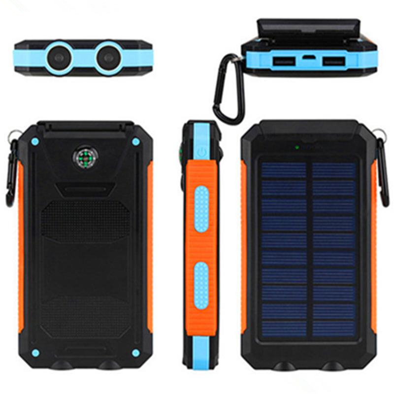 Liitokala lii-d007 draagbare solar draagbare Batterijen 20000 MAH voor xiaomi 2 iPhone externe batterij powerbank Dual USB waterproo