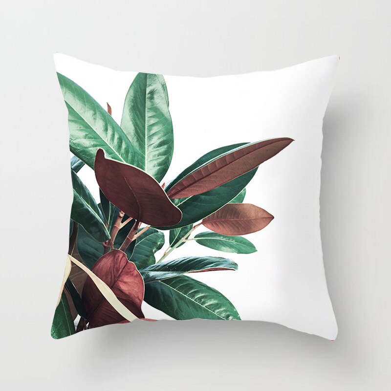 Kids Tropische Planten Palmblad Groene Bladeren Monstera Kussenhoezen Hibiscus Bloem Kussenhoes Decor Beige Linnen Kussensloop: 5