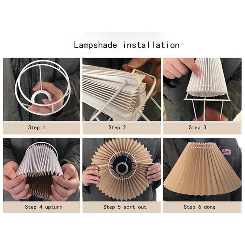 Falten Lampenschirm Tisch Lampe Steh Lampen Japanischen Stil Plissee Lampenschirm Kreative Schreibtisch Lampe Schatten Schlafzimmer Lampen