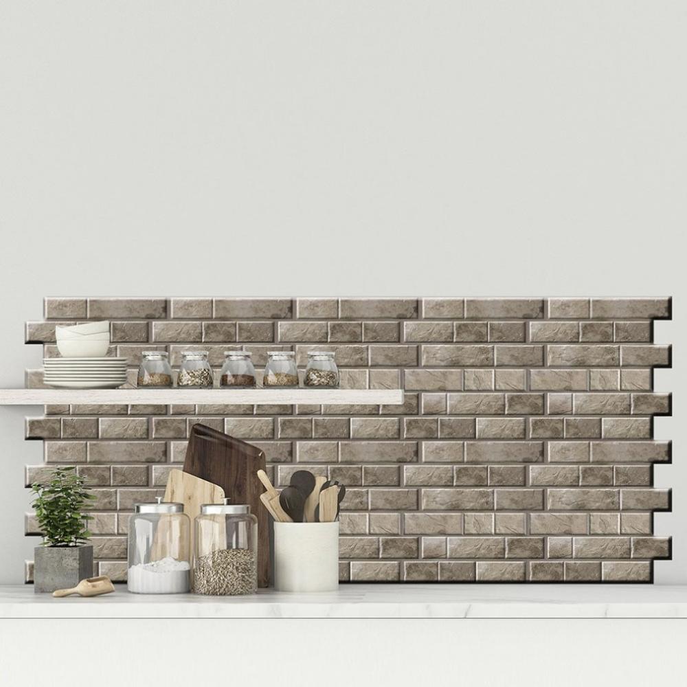 Funlife-azulejo de mosaico autoadhesivo, pegatina de pared de vinilo para decoración de baño y cocina, palo de cáscara impermeable, Panel de azulejos de PVC