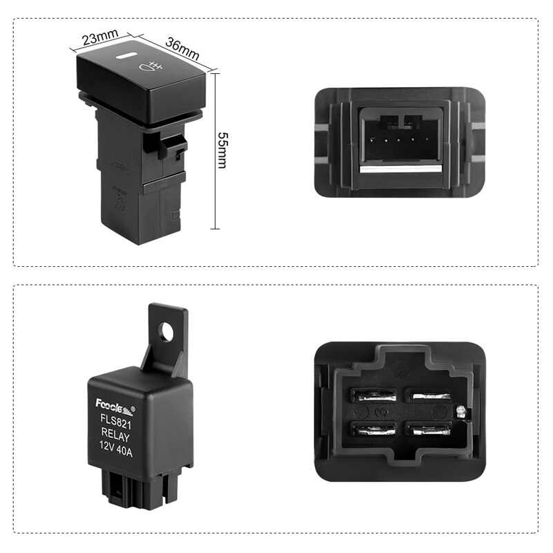 Headlight Fog Light Wire Harness H11 Sockets Kit Relay Module Box Wiring Adapters 12V DC Wires Connector Switch For Toyota