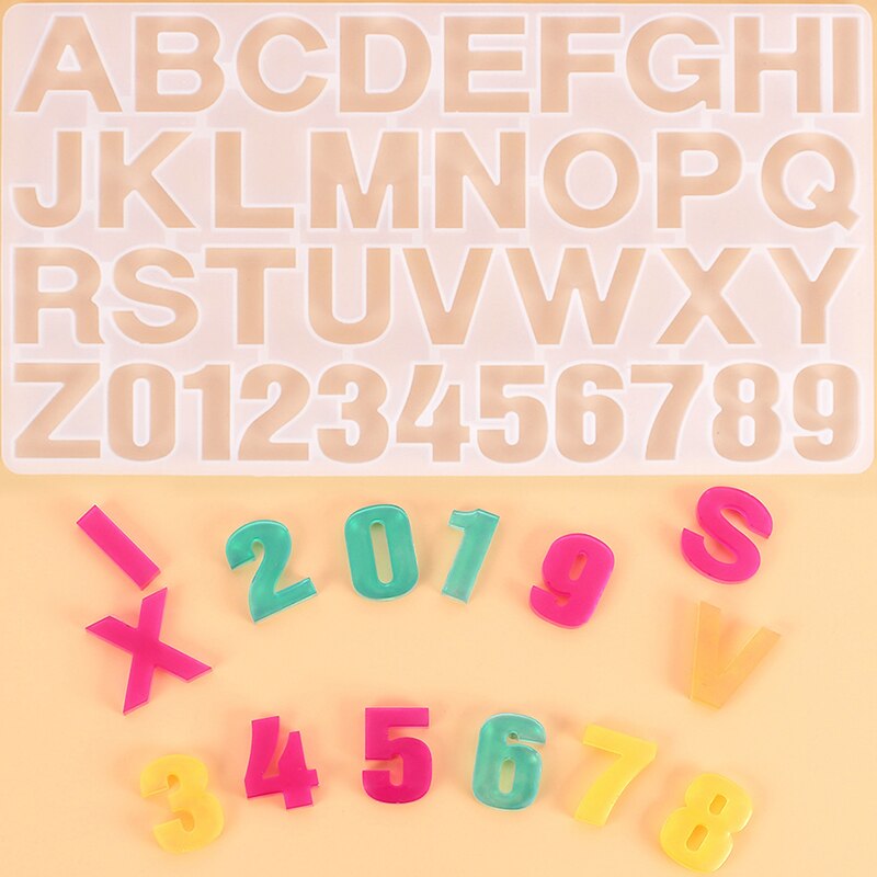 Digital English Alphabet Epoxy Resin Molds Mixed Style Silicone Casting Molds For DIY Jewelry Making Findings Supplies Component