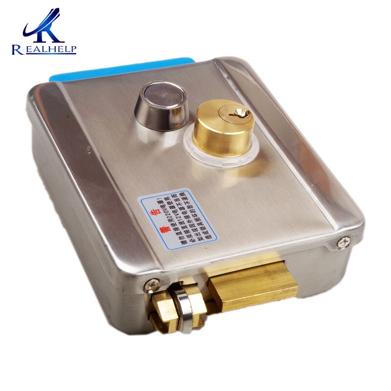 Electric Rim Lock Stainless Steel Electric mortise lock DC12V electromechanical Lock Gate Locks With Deadbolt