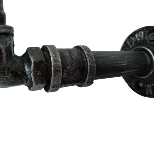2pcs/set Storage Holders Vintage Retro Black Iron Industrial Pipe Shelf