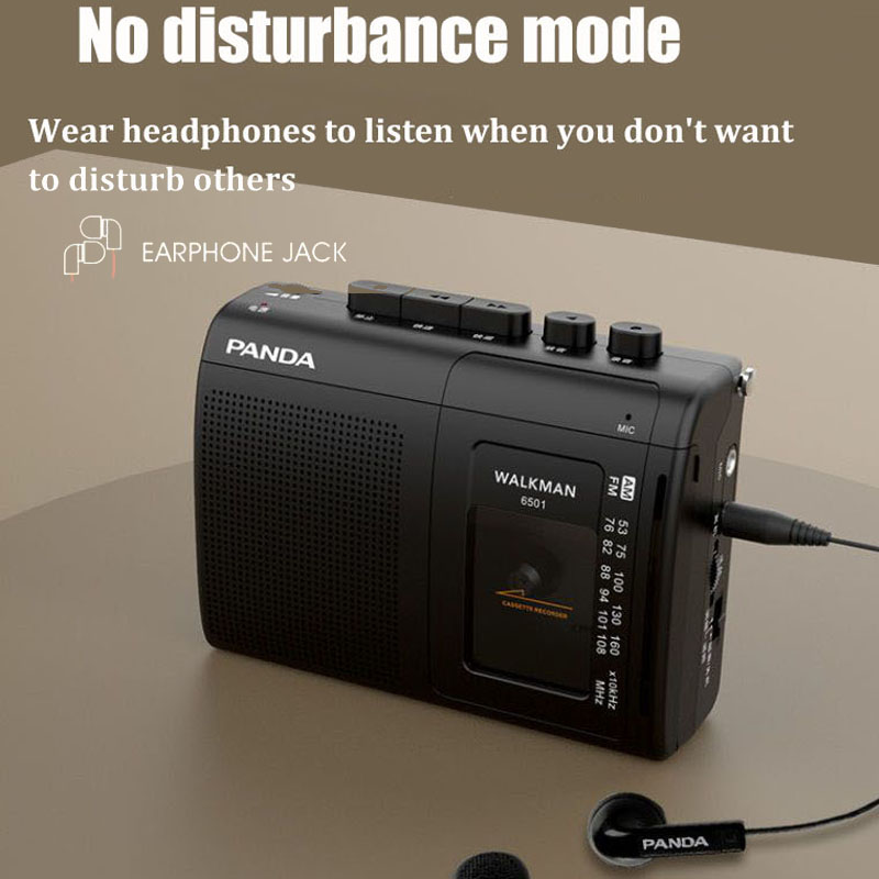 Mini bærbar am/fm-radio retro kassettspiller walkman båndopptaker med kraftig høyttaler som støtter hodetelefonavspilling