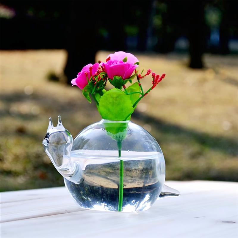 1Pc Schnecke Form Handgemachte Glas Vase Blume Container Anlage Vase Schnecke Schüssel Glas Vase Dekorative Blume Vase (Weiß)