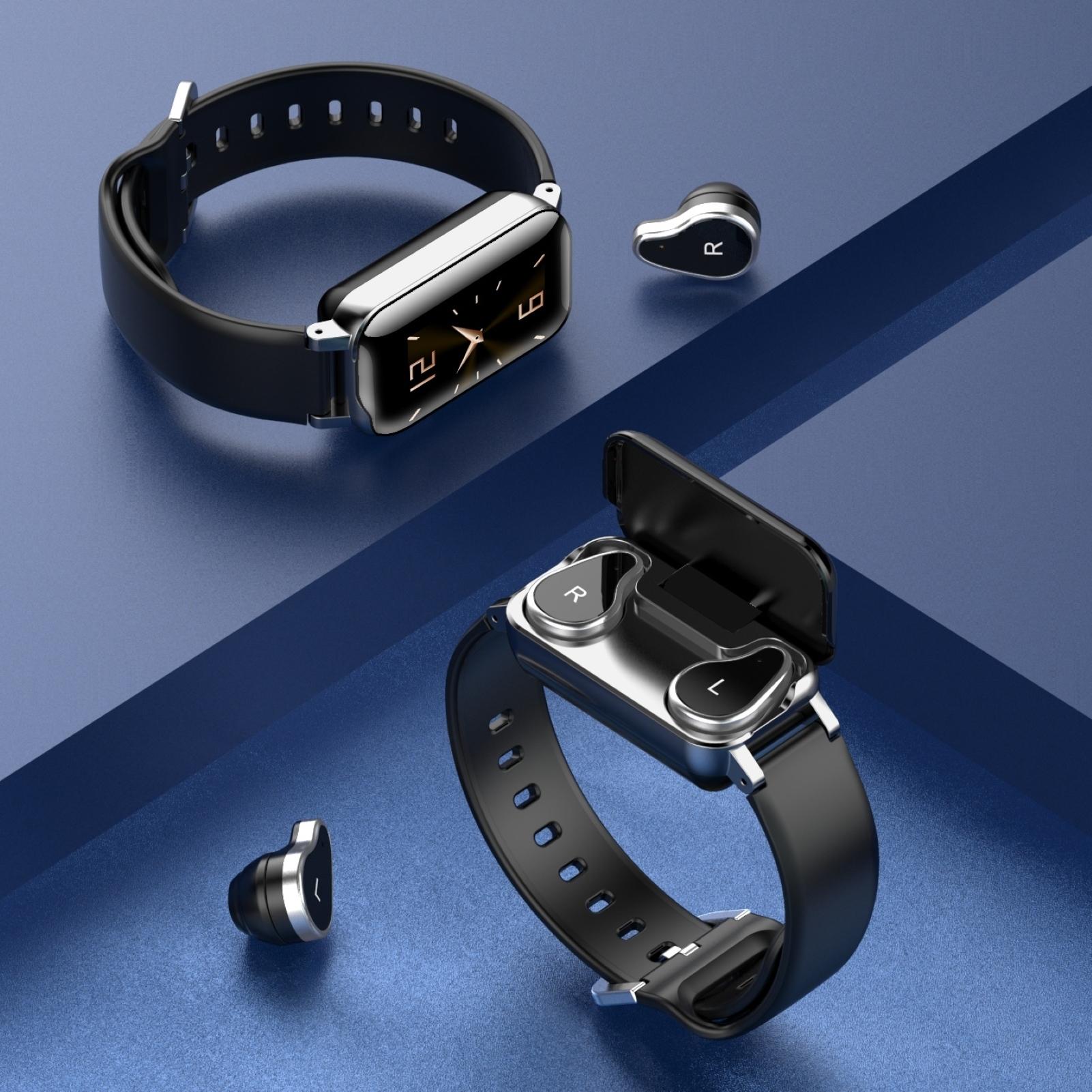T89 tws draadloze bluetooth oordopjes hartslagmeter sporthorloge polsband oordopjes