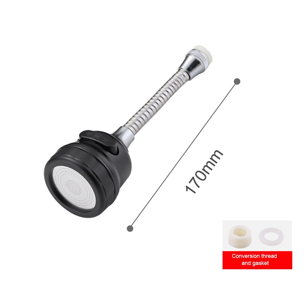 Wysokociśnieniowy przedłużacz robić kranu kuchennego obrotowy kran aerator perlator wody adapter dyszy umywalka robić łazienki akcesoria: czarny D