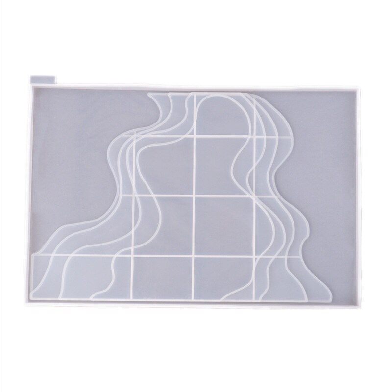 Plateau irrégulier d'égouttage de cristal en résine époxy, bricolage, terrasse d'océan, miroir de paysage, dessous de verre, moule en Silicone