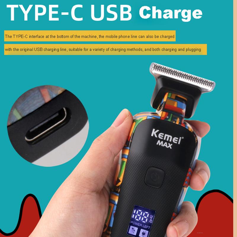 Cortadora de pelo eléctrica multifuncional para el hogar, maquinilla de afeitar con impresión de Graffiti enchufe de carga USB, doble uso maquinilla de afeitar masculina maquina de cortar cabello maquina afeitar hombre