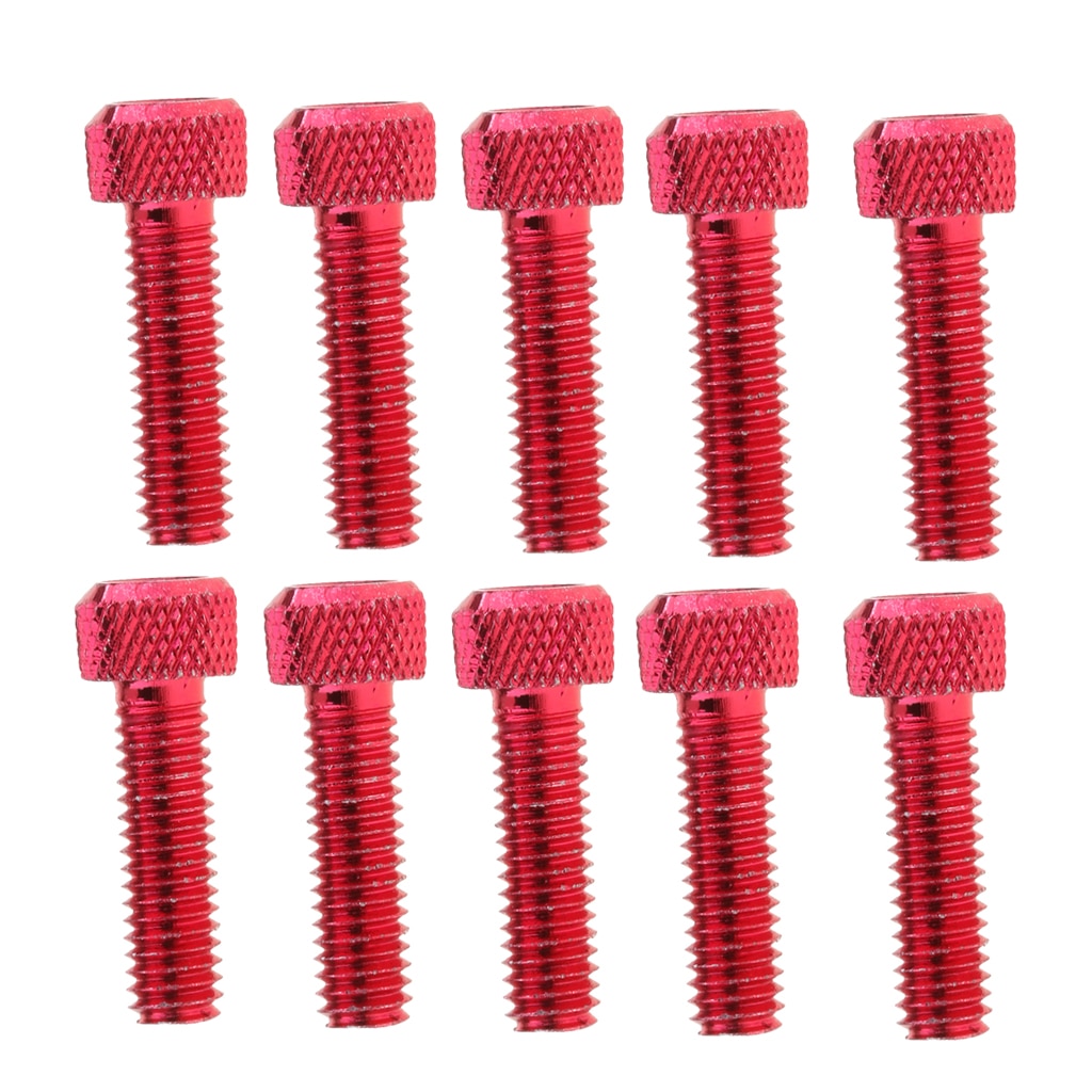 10pcs Hex Socket Cap Head Screw Bolt Aluminum Alloy Red M6 X 20mm