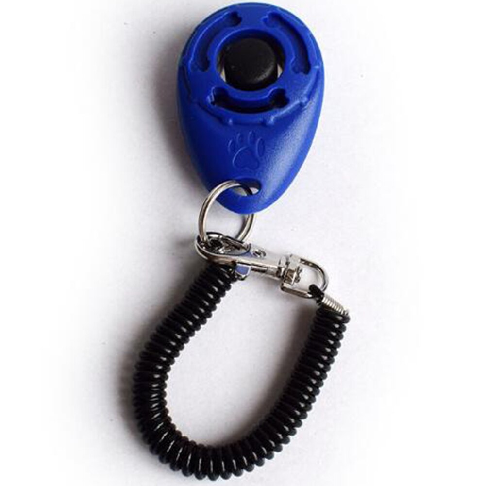 1 Pcs Pet Dog Training Clicker Plastic Dogs Click Trainer Aid Tool Pet Toy Adjustable Wrist Strap Sound Key Chain Pet Supplies: Blue