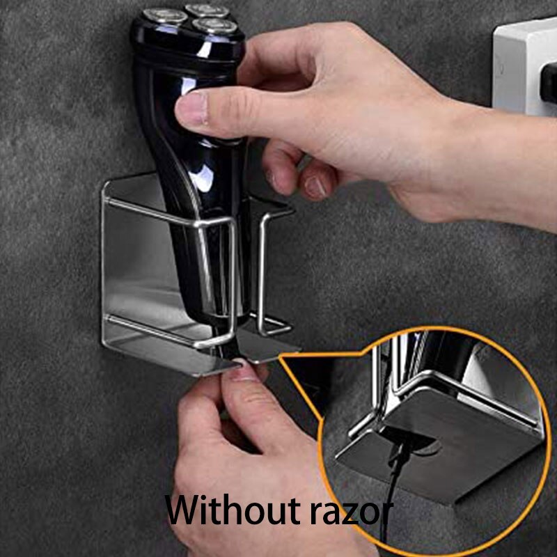 Support de rasoir électrique support de rasoir mural auto-adhésif en acier inoxydable support de rasoir mural pour salle de bain